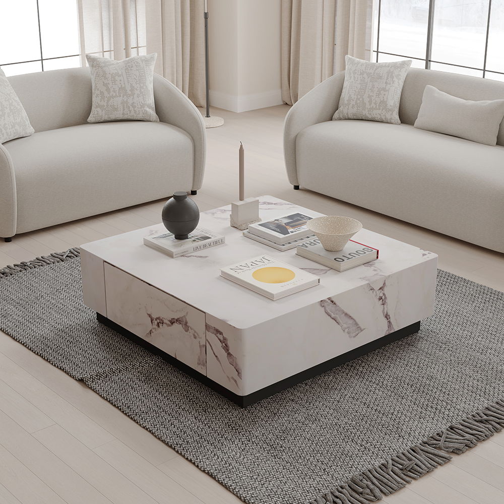 ACME Fritzy - Coffee Table - Engineered Stone Finish | Meri Furniture