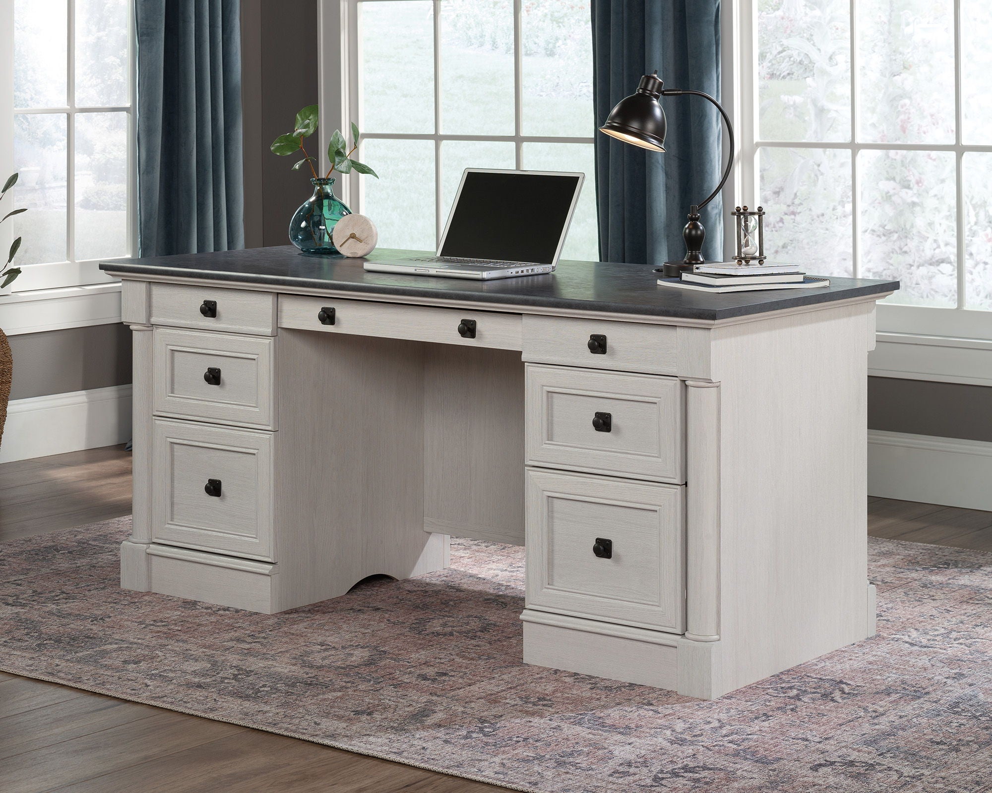 Executive Home Office Desk in Glacier Oak