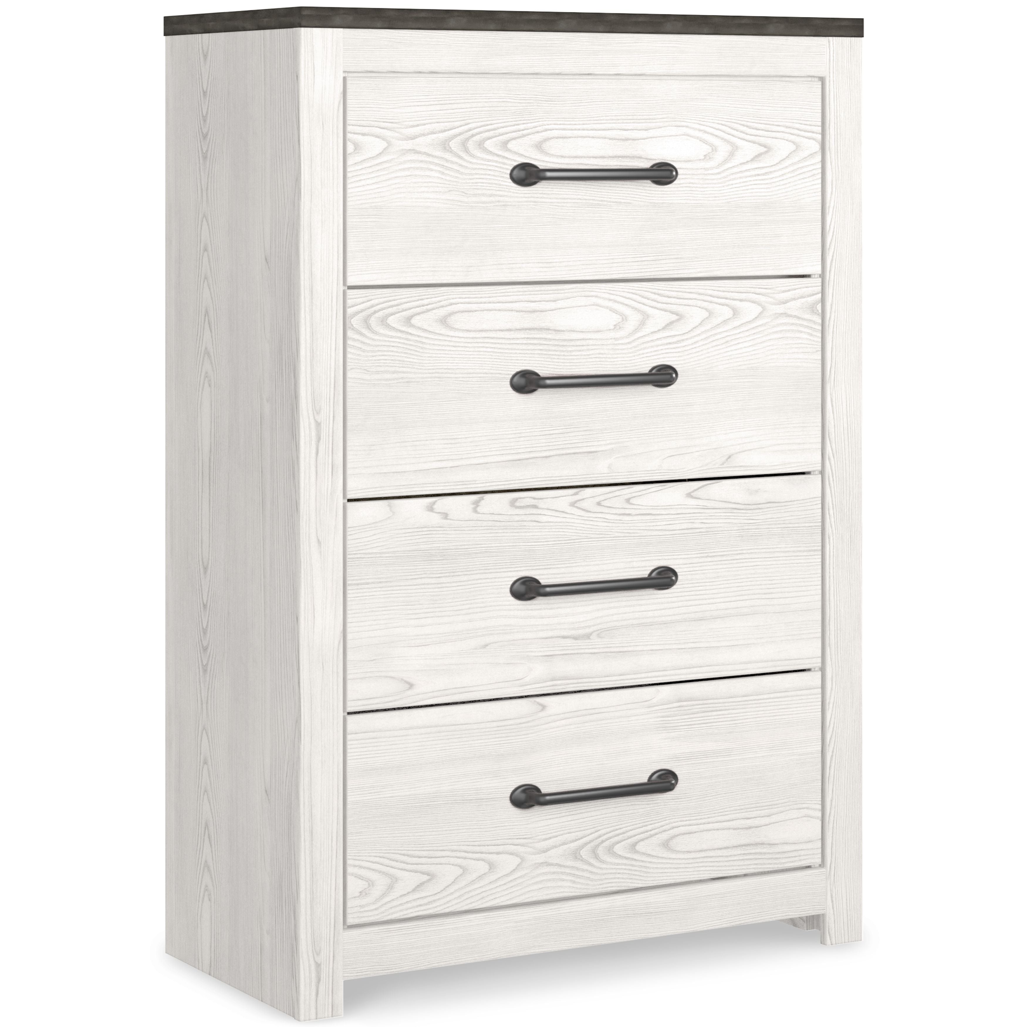 Signature Design by Ashley® Gerridan - White / Gray - Four Drawer Chest | Meri Furniture