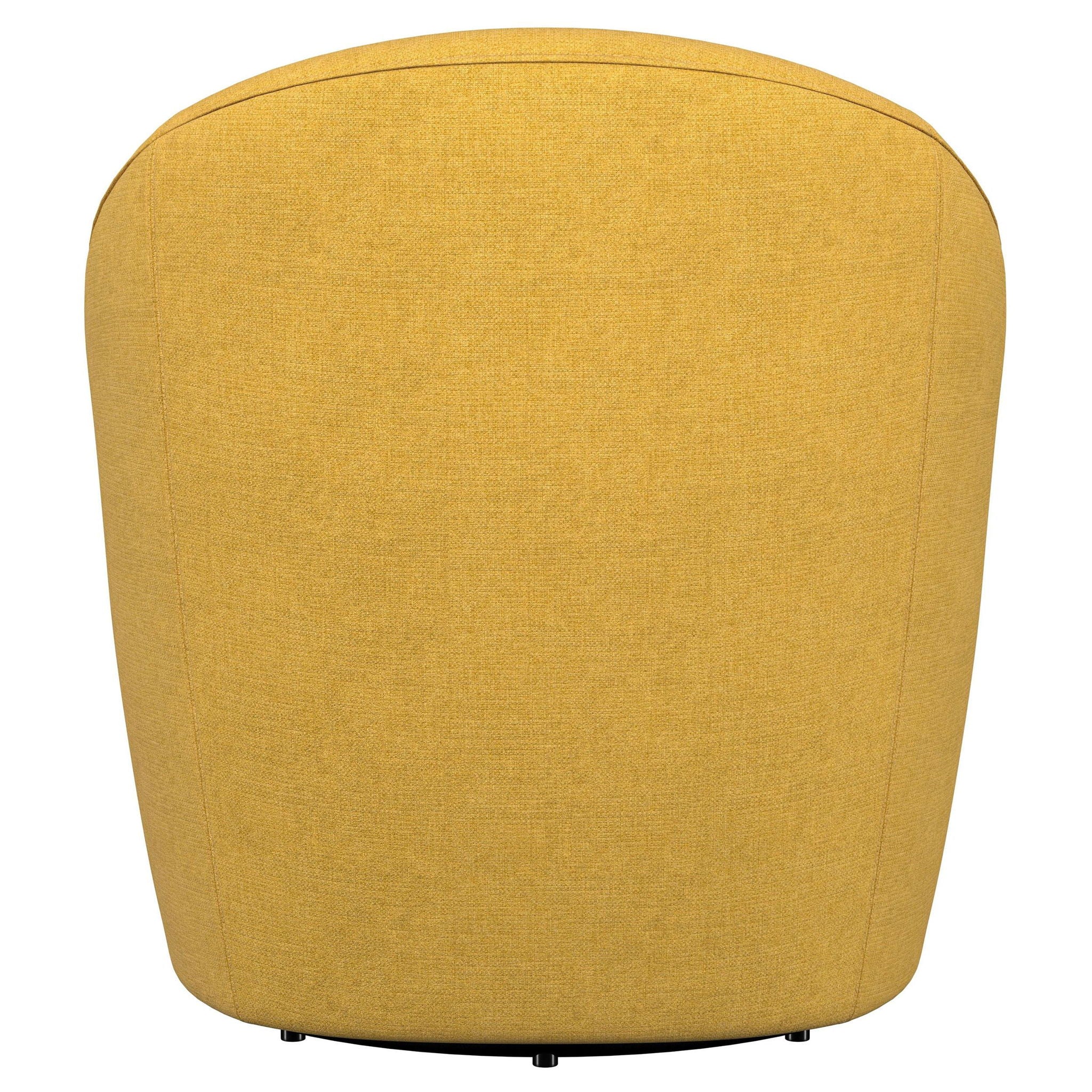 Leon Upholstered Barrel Accent Swivel Chair Mustard Yellow