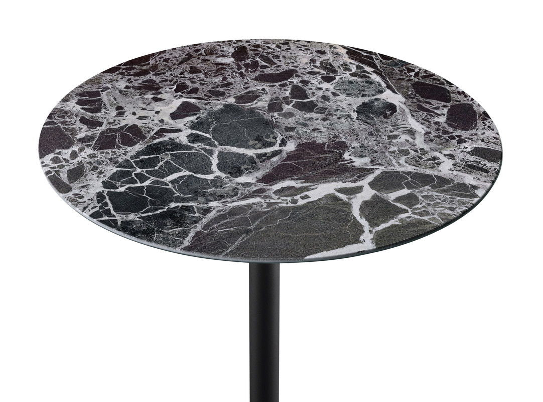 Orbit 15.5"W End Table with Height Adjustable Black Marble Textured Top