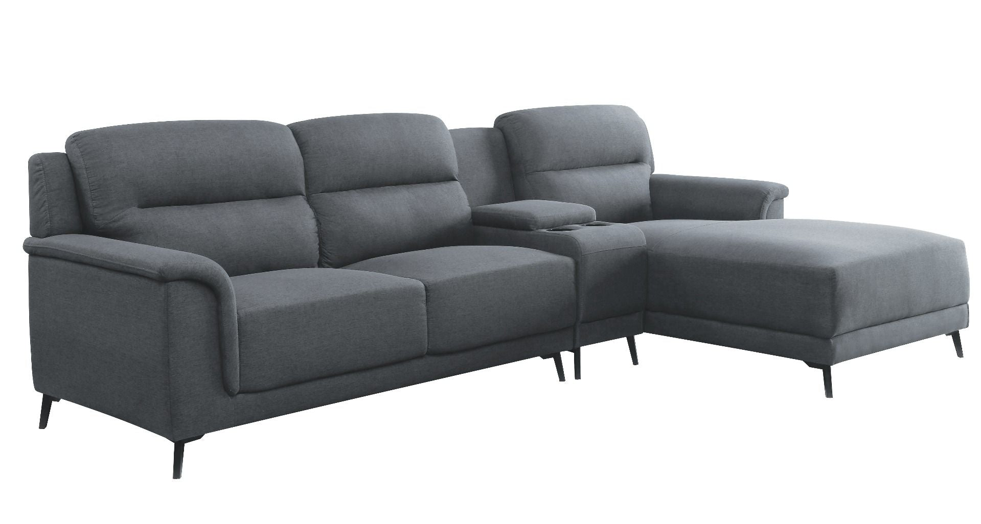 ACME Walcher - Sectional Sofa - Gray Linen | Meri Furniture