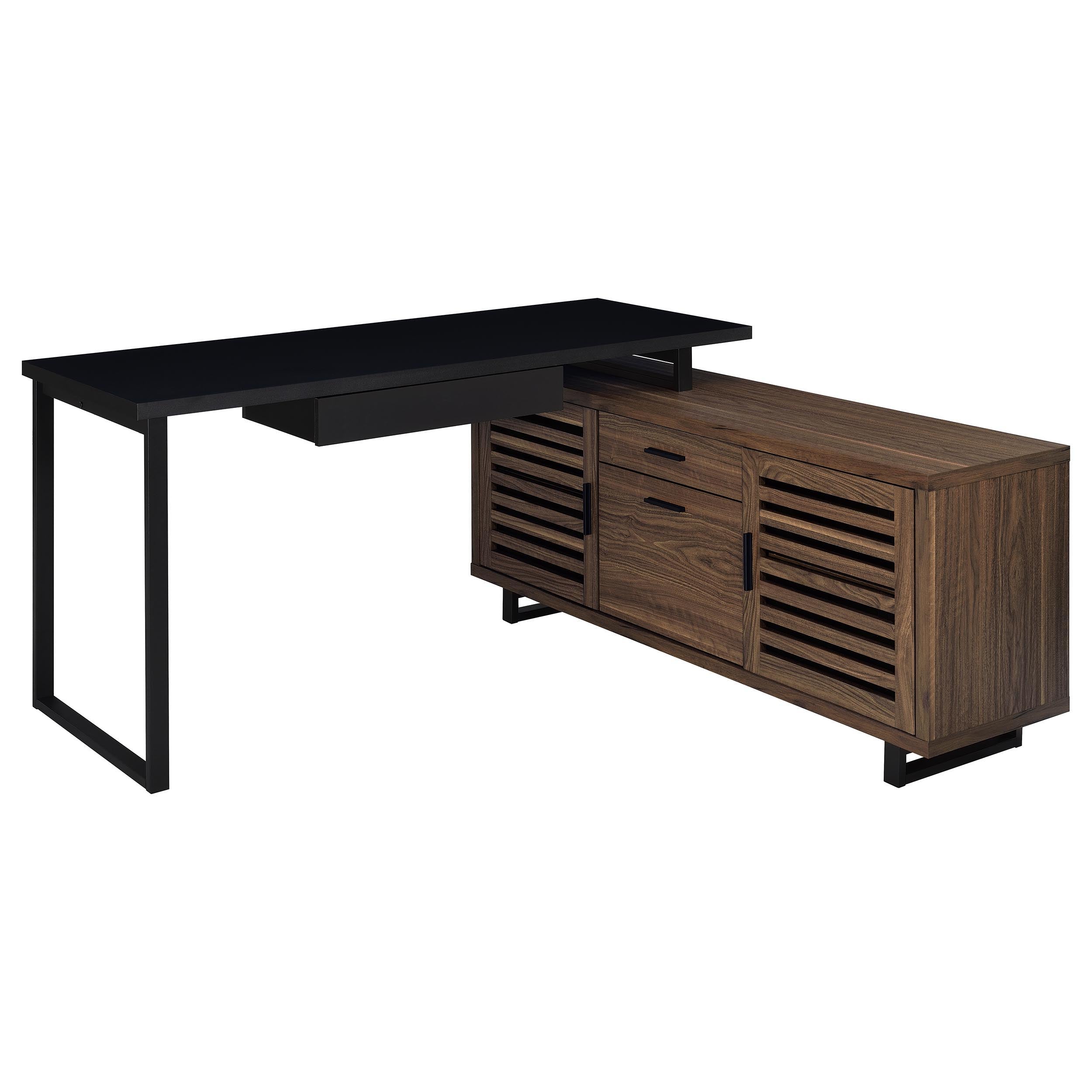 Coaster Fine Furniture Maddox - L-Shape Office Computer Desk - Black | Meri Furniture