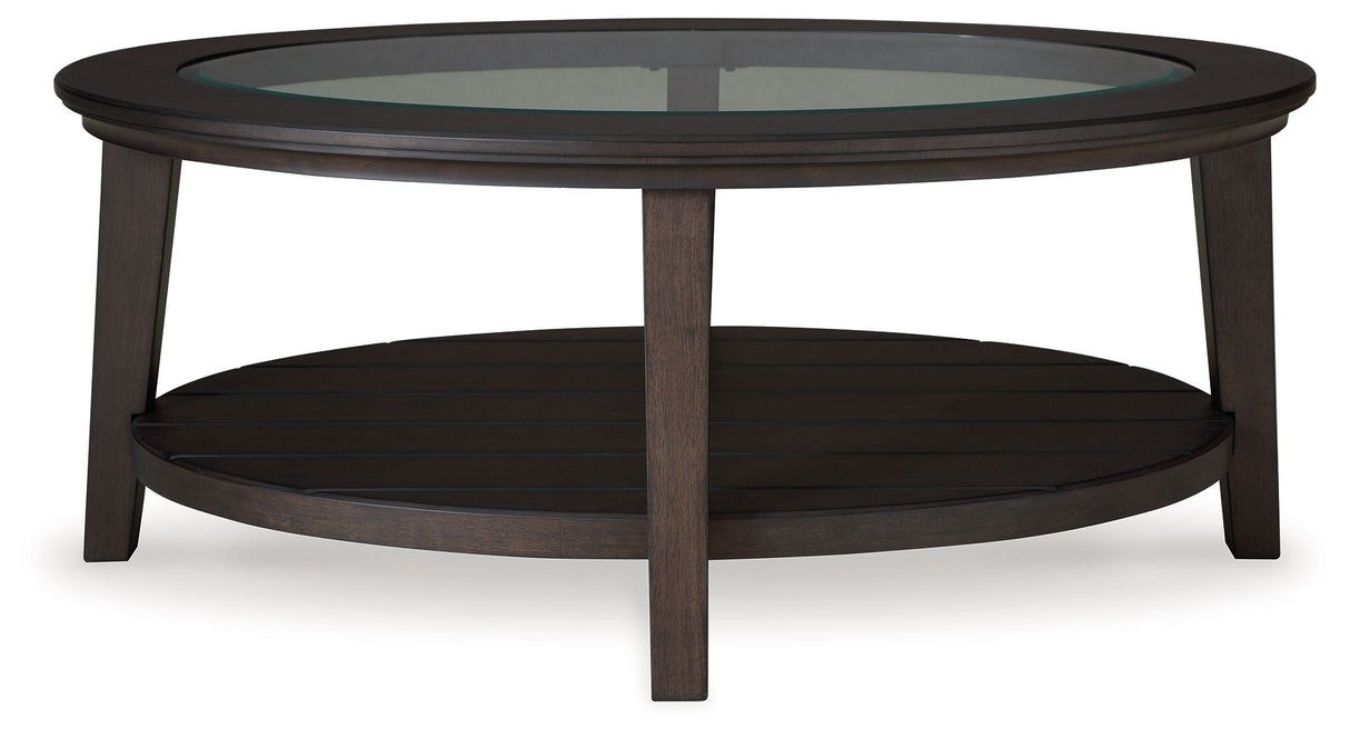 Signature Design by Ashley® Celamar - Dark Brown - Oval Cocktail Table | Meri Furniture