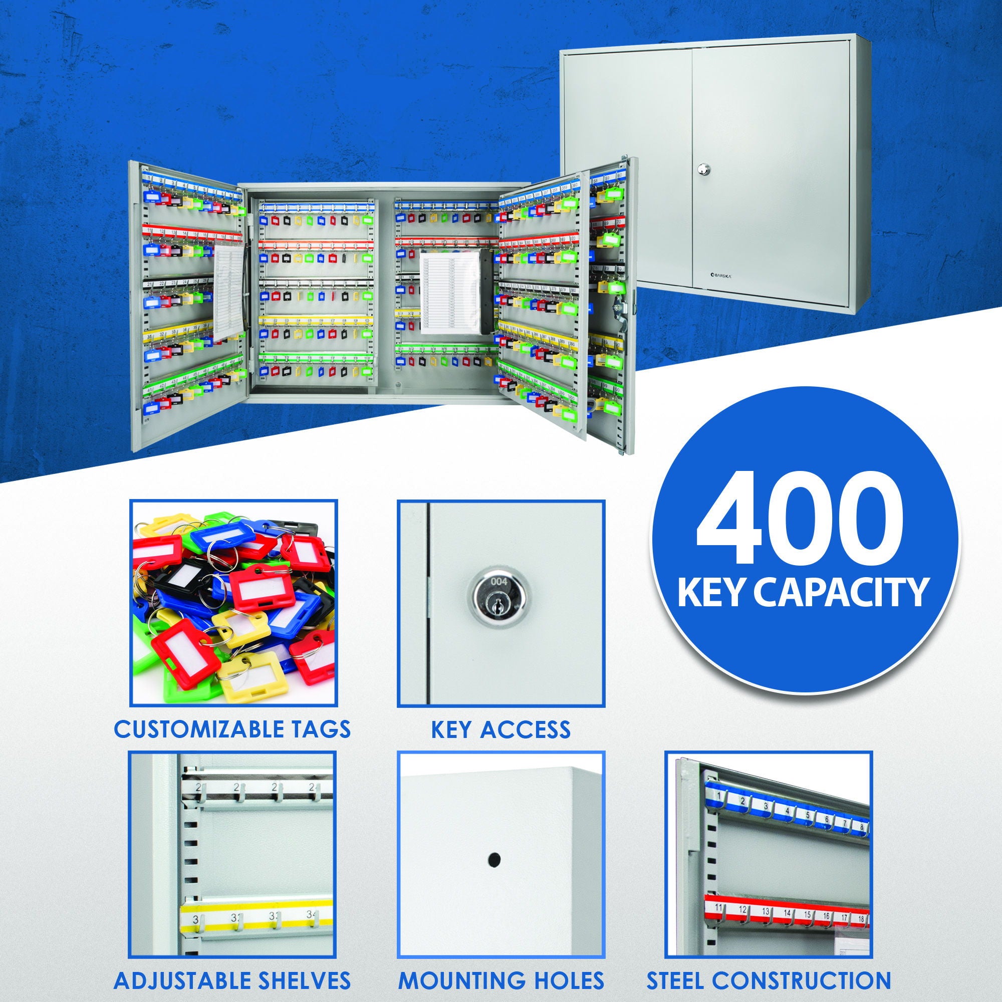 Adjustable Key Cabinet With Lock