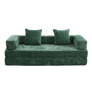 Convertible Floor Sofa Bed With Pillow Back Support Armrest