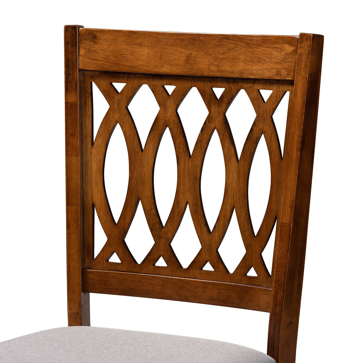Florencia Modern Grey Fabric and Walnut Brown Finished Wood 6-Piece Dining Set