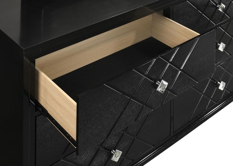 Coaster Fine Furniture Penelope - 6-Drawer Dresser With Mirror - Midnight Star | Meri Furniture