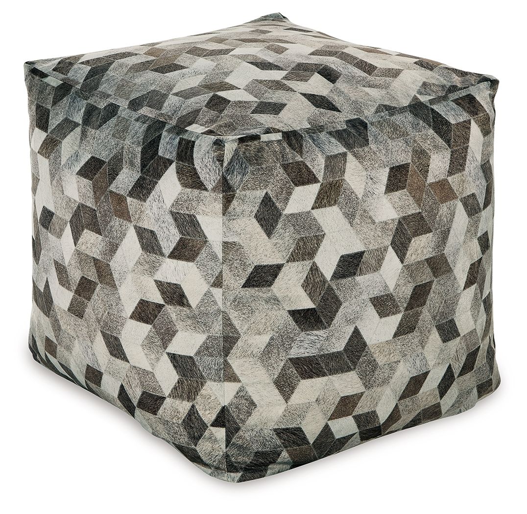 Signature Design by Ashley® Albermarle - Gray / Brown - Pouf | Meri Furniture