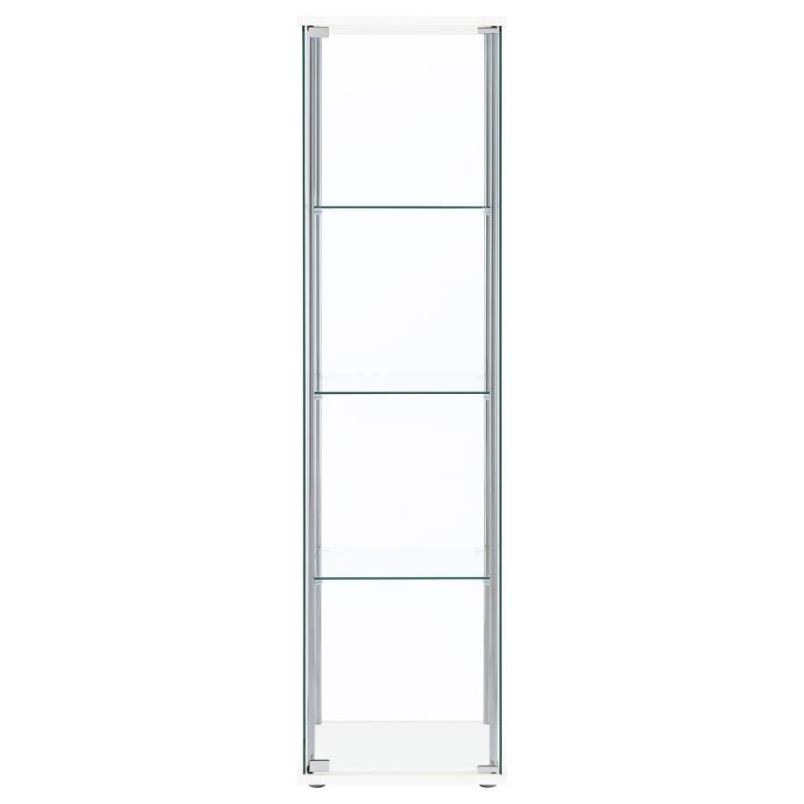 Coaster Fine Furniture Bellatrix - 4-Shelf Clear Glass Curio Cabinet | Meri Furniture