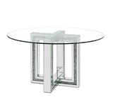 ACME Noralie - Dining Table - Mirrored & Faux Diamonds | Meri Furniture