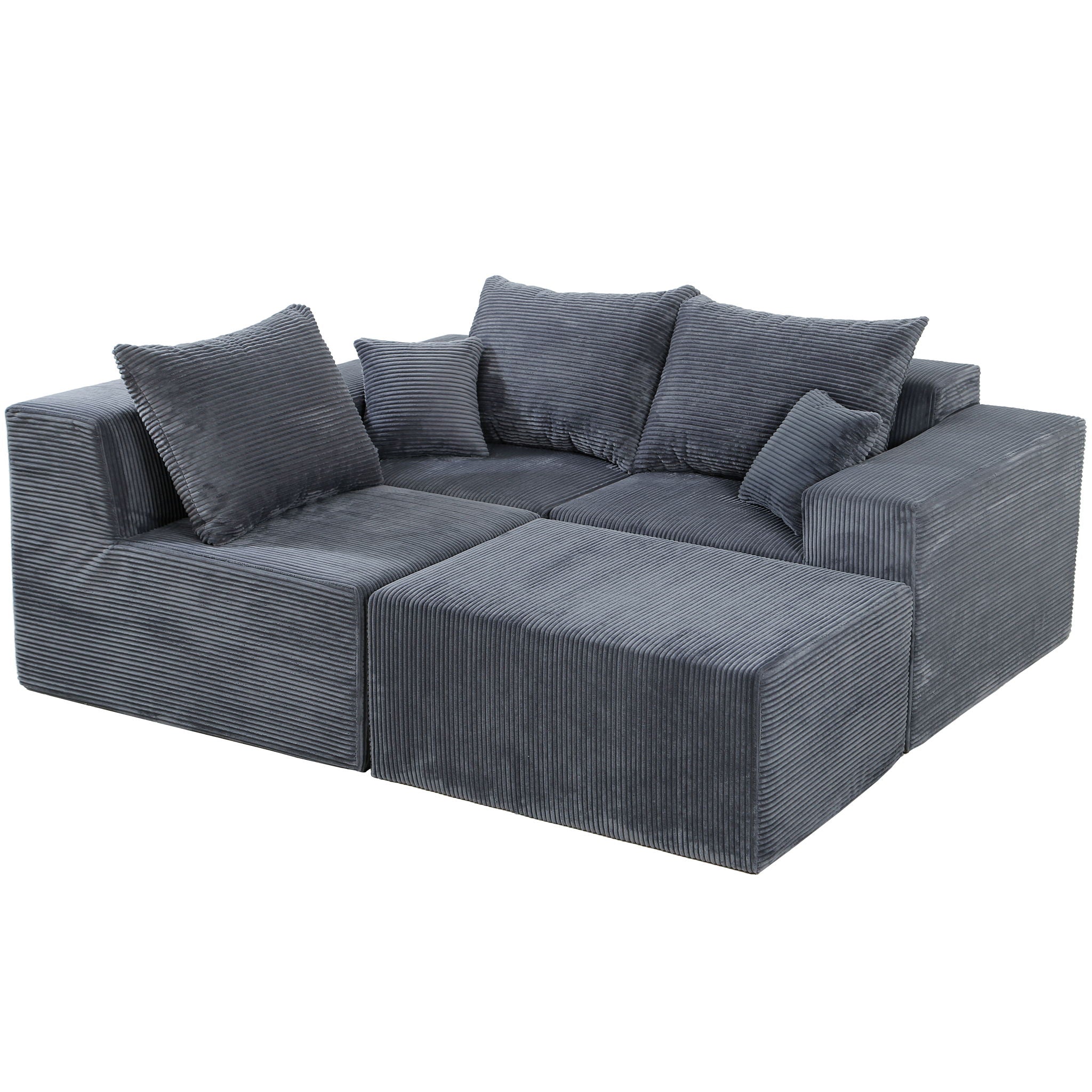Modular Sectional Sofa, Convertible Couch With Chaise Corduroy