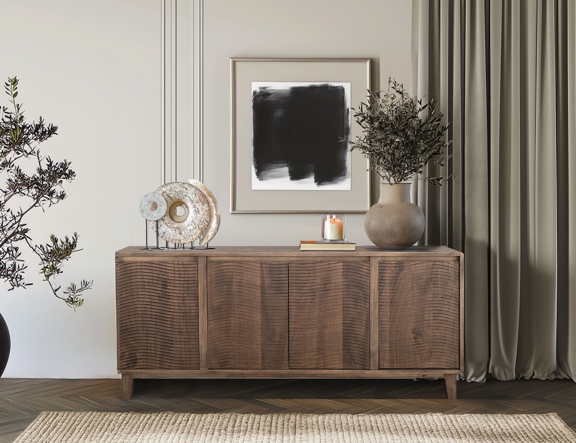 International Furniture Direct Olivia - Console - Brown | Meri Furniture