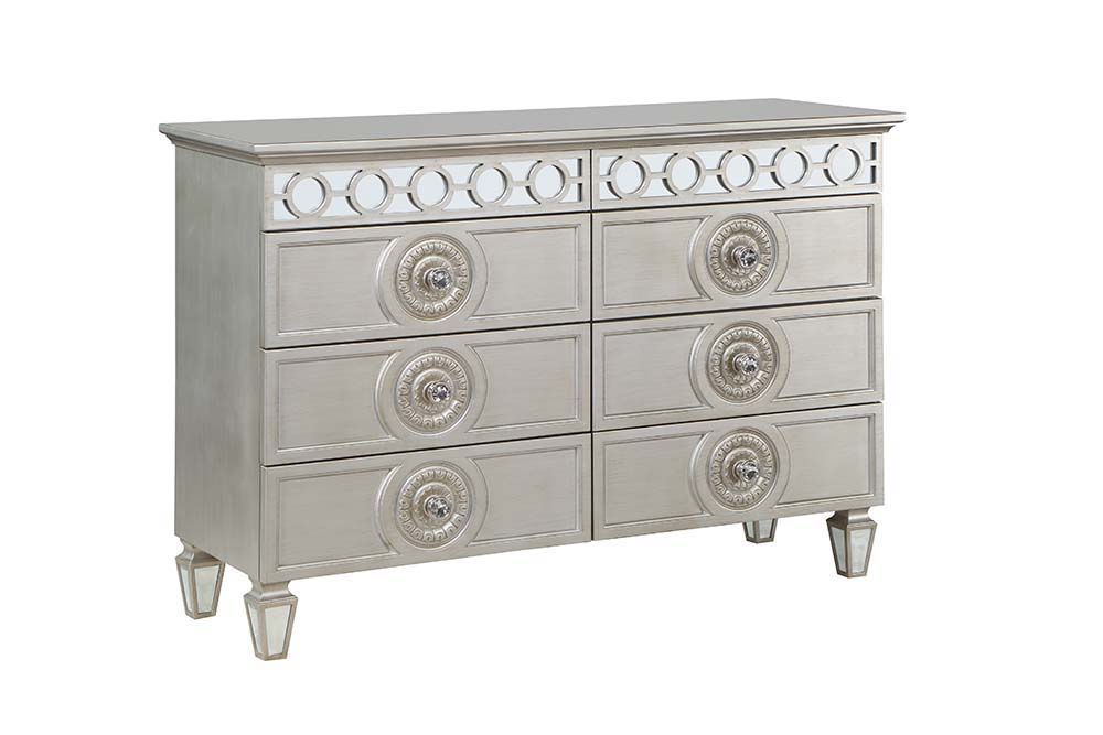 ACME Varian - Dresser - Silver & Mirrored Finish | Meri Furniture