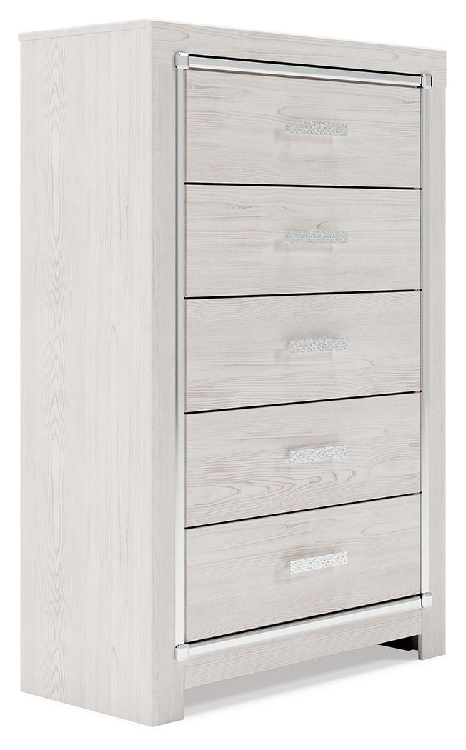 Ashley Furniture Altyra - White - Five Drawer Chest | Meri Furniture