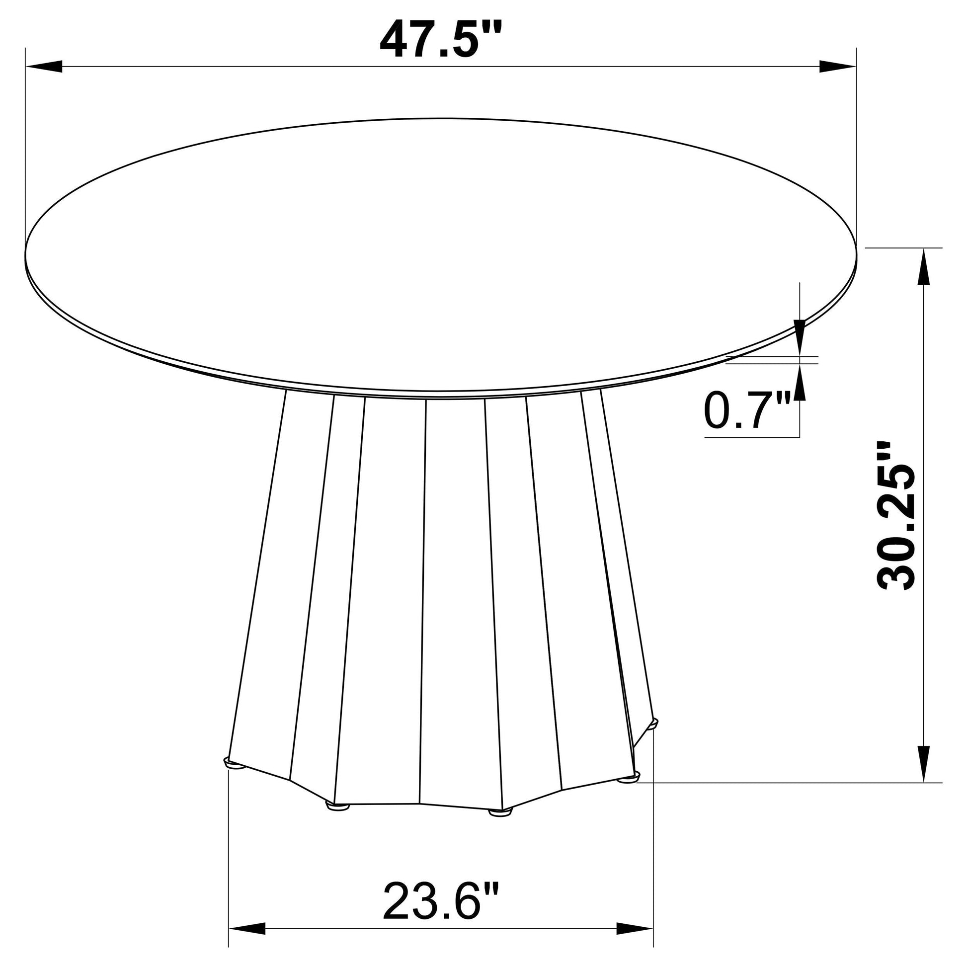 Coaster Fine Furniture Camden - Round Faux Marble Top Dining Table - Black | Meri Furniture