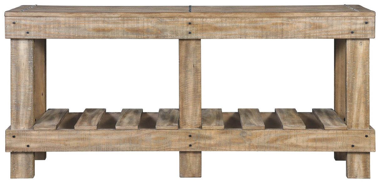 Ashley Furniture Susandeer - Brown - Console Sofa Table | Meri Furniture