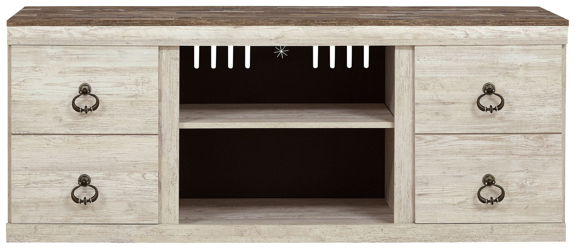 Ashley Furniture Willowton - TV Stand With Fireplace Option | Meri Furniture