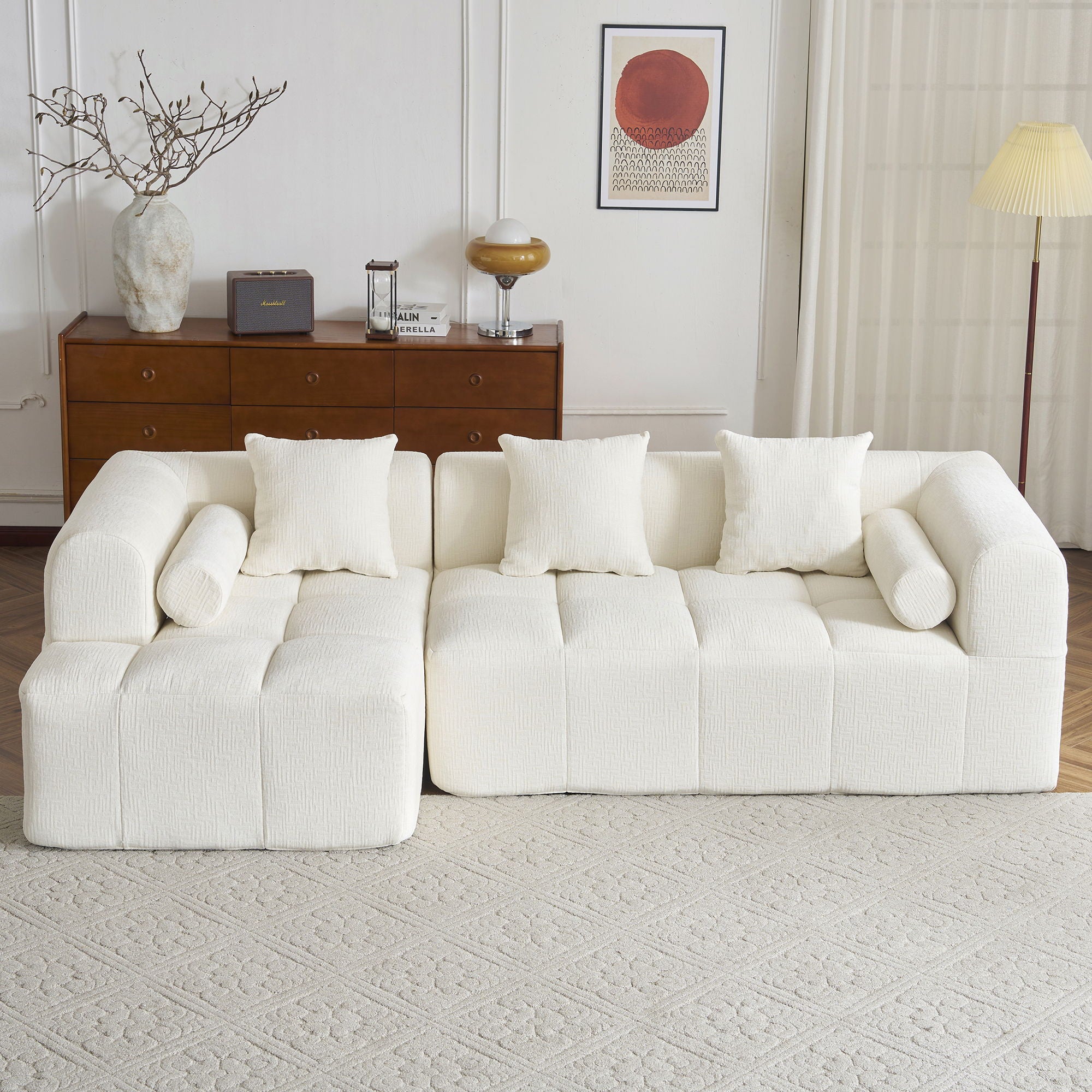 Sectional Free Combined Sofa With 2 Side Pockets