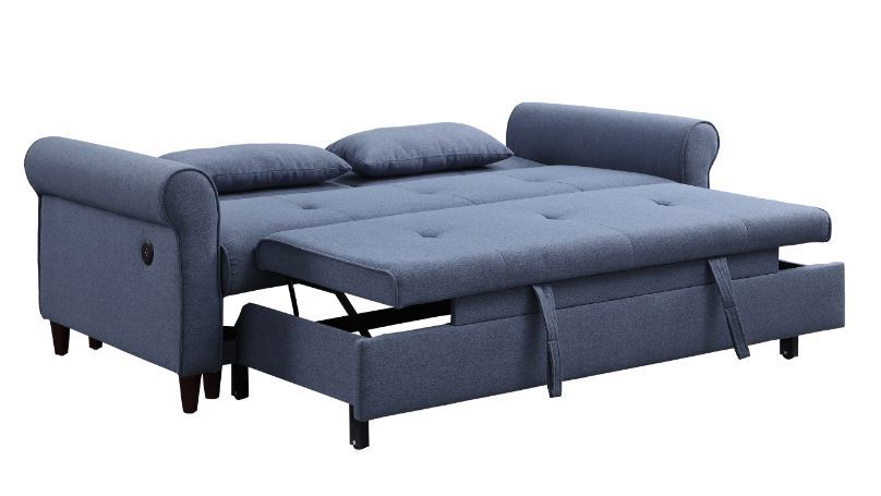 ACME Nichelle - Futon - Blue Fabric | Meri Furniture