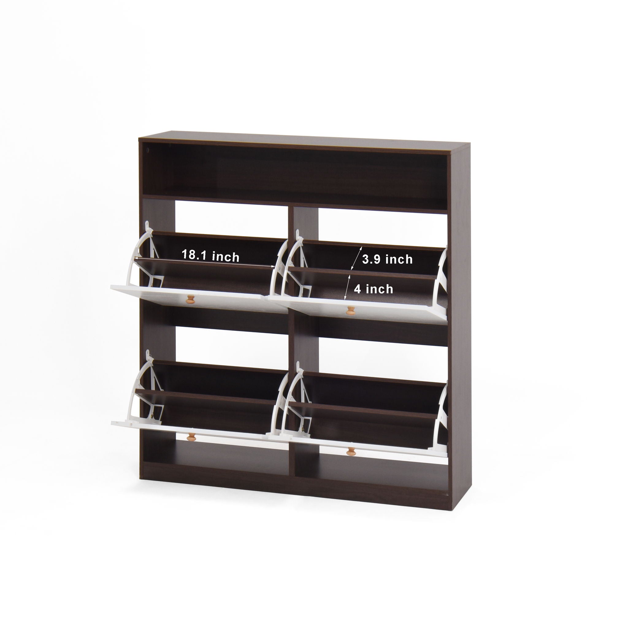 Modern Freestanding Shoe Storage Cabinet With 4 Flip Drawers