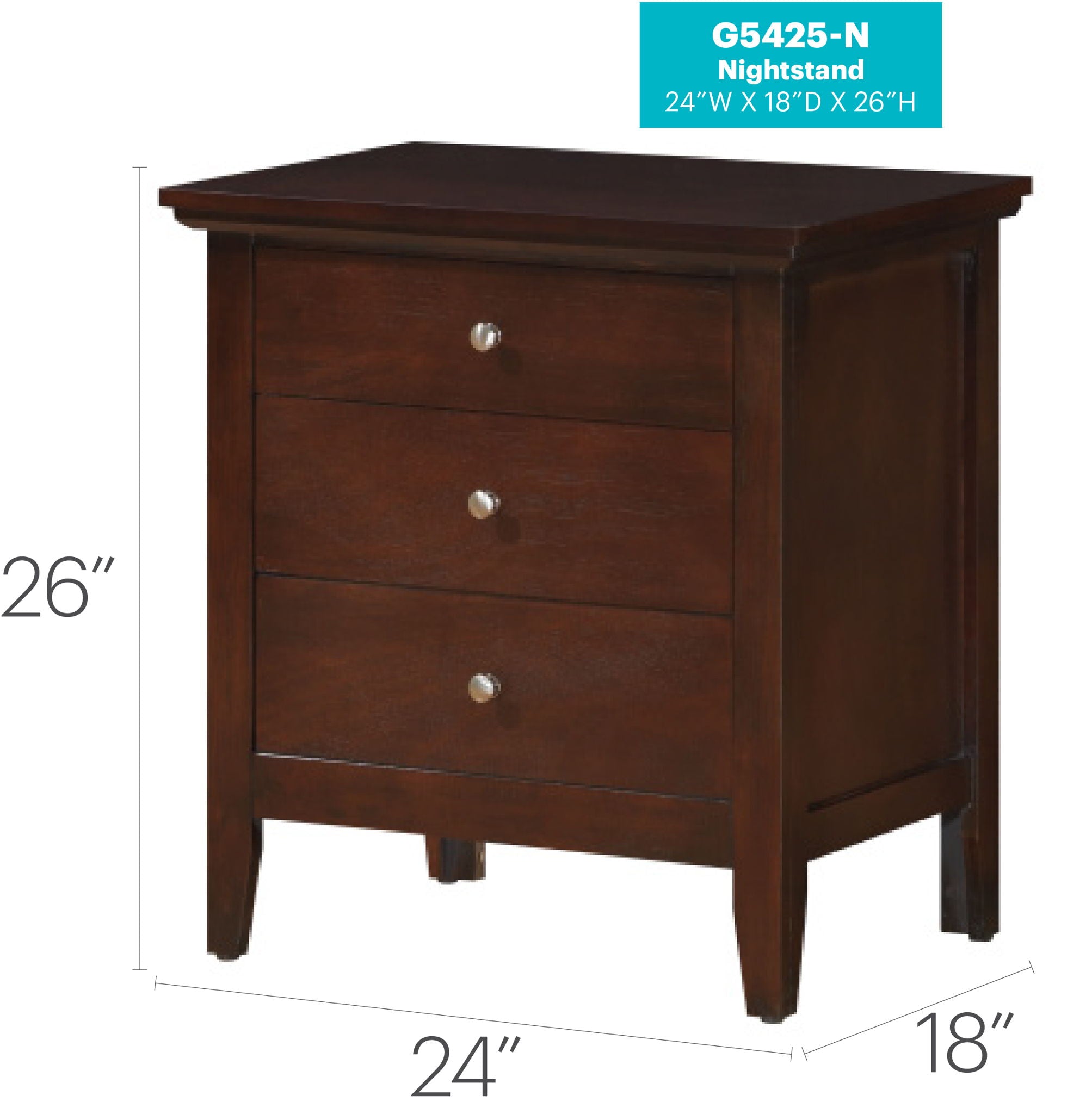 Hammond - 3 Drawer Nightstand