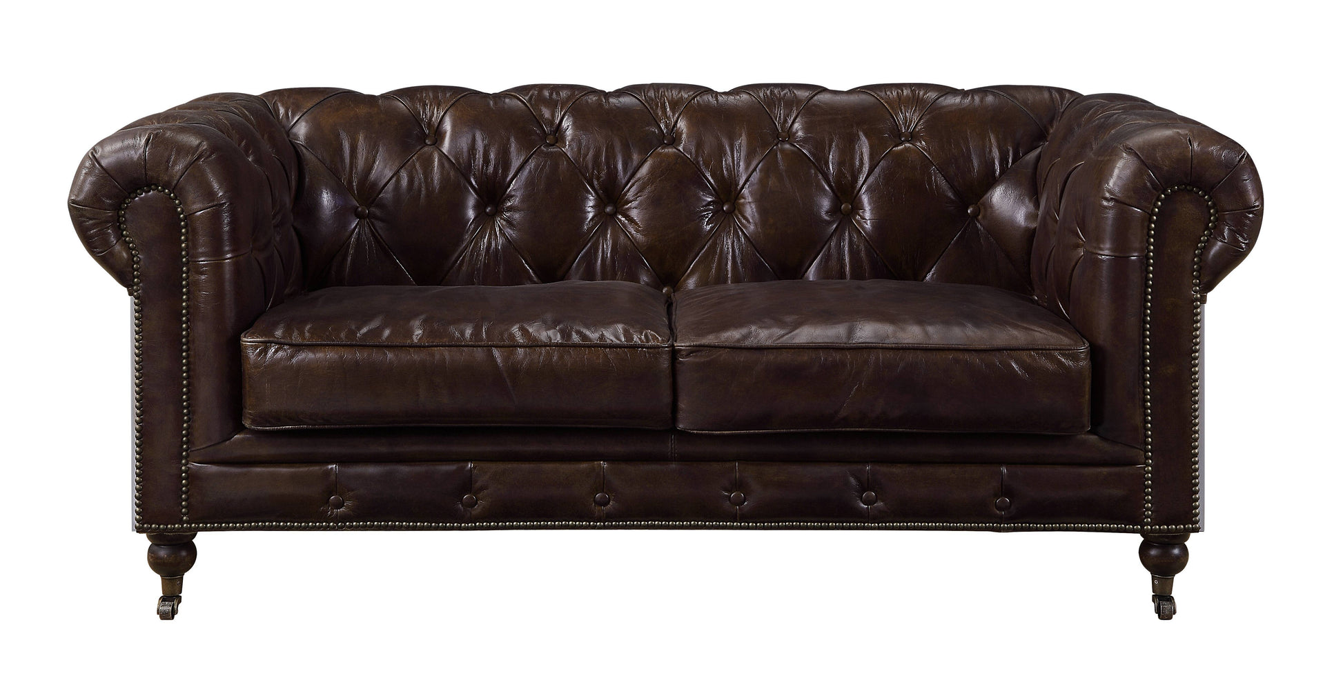 ACME Aberdeen - Loveseat - Vintage Brown Top Grain Leather | Meri Furniture