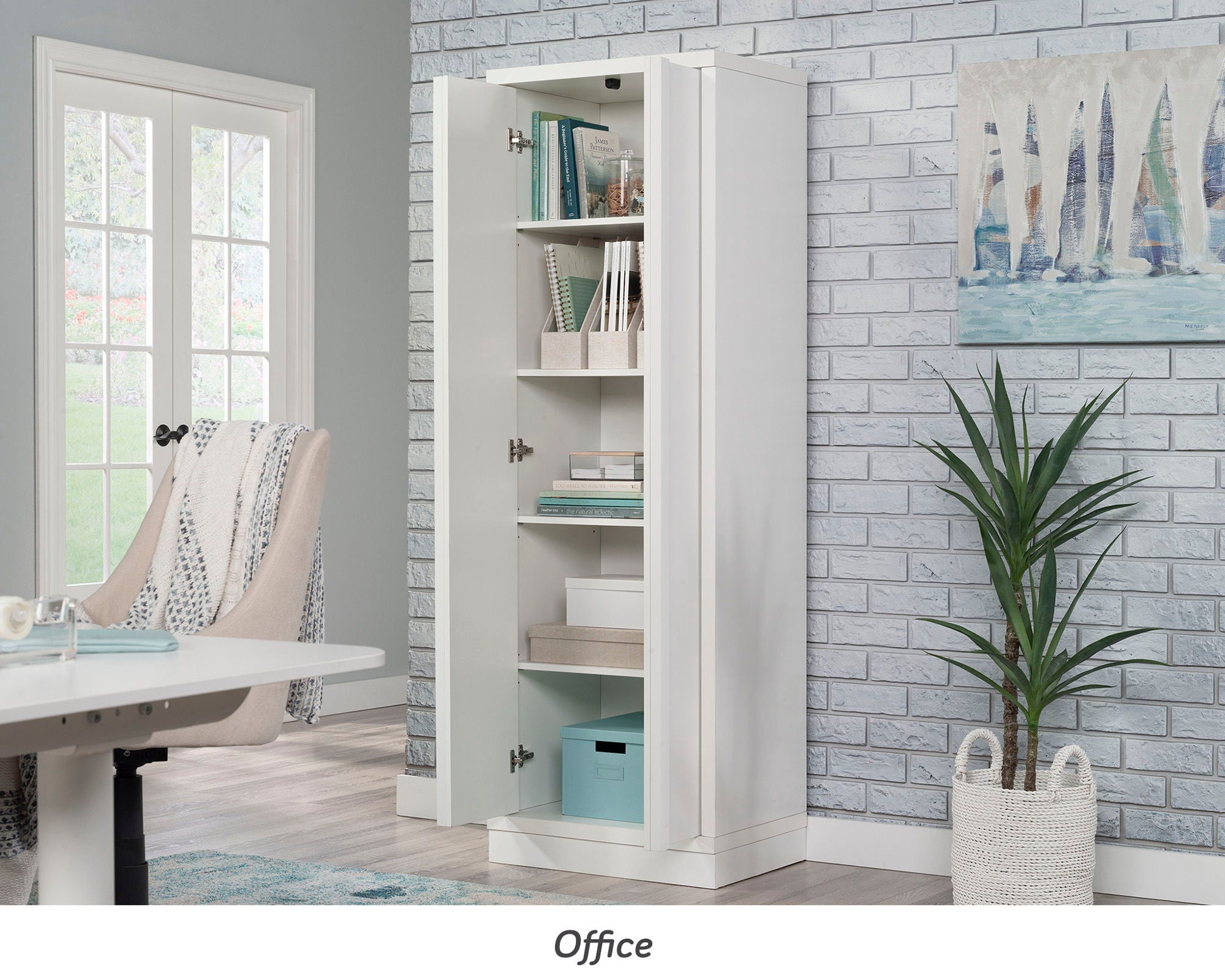 2-Door Storage Cabinet in White