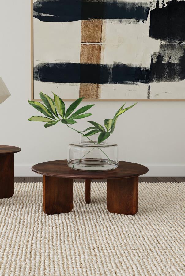 Coaster Fine Furniture Dale - Round Solid Mango Wood Table | Meri Furniture