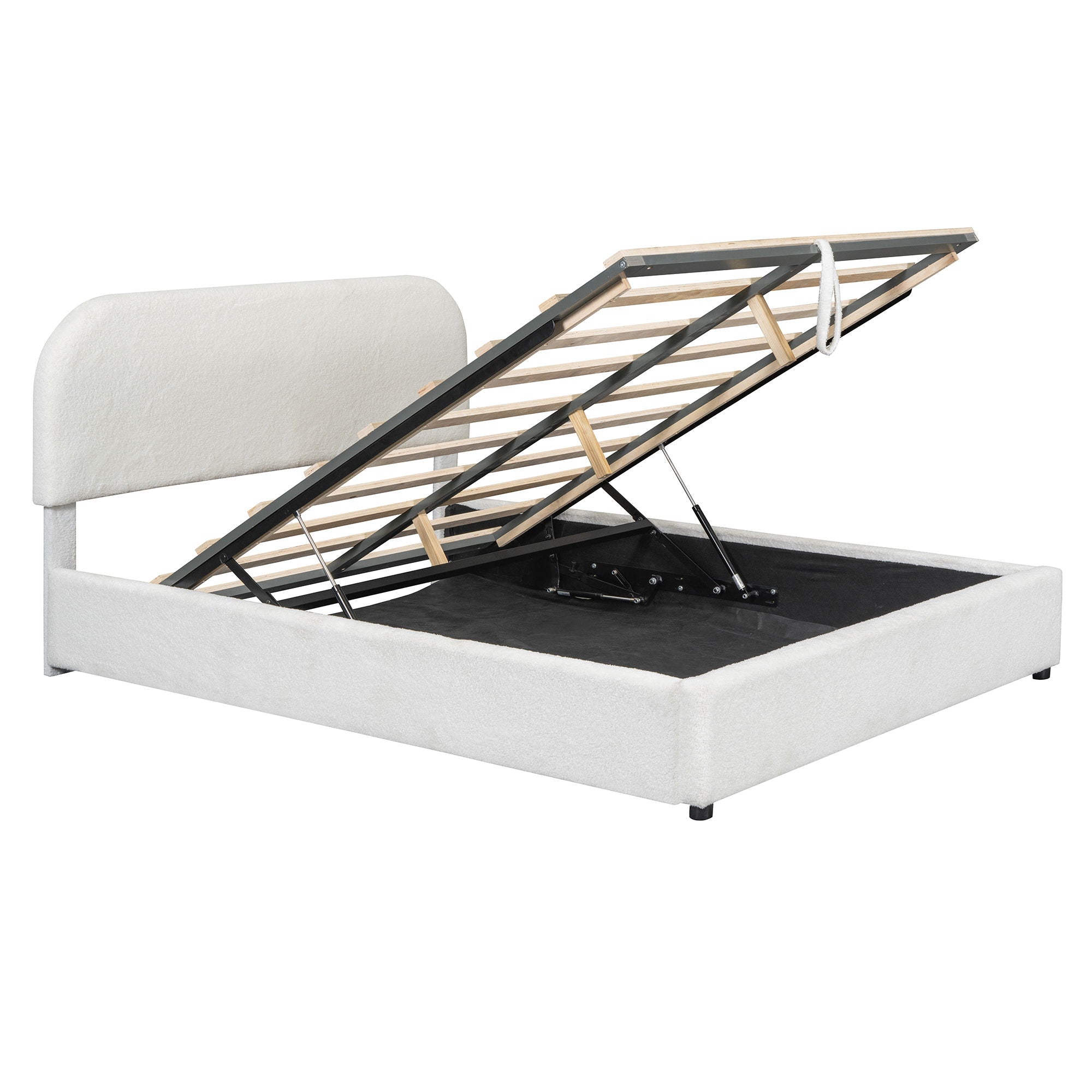 Upholstered Platform Bed With Hydraulic Storage System