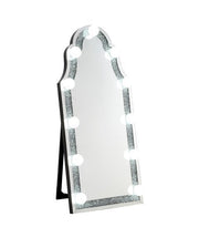 Noralie - Hollywood Floor Mirror - Mirrored & Faux Diamonds