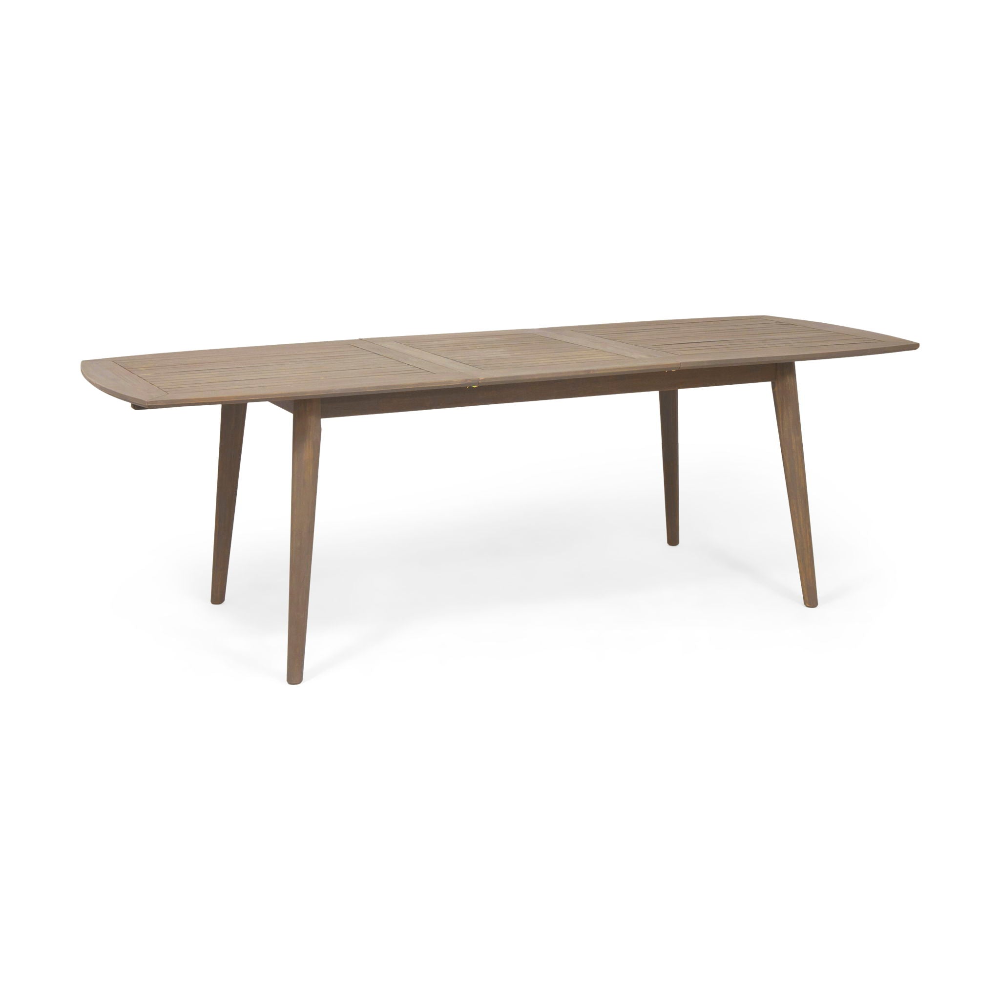 Placidity - Outdoor Expandable Dining Table With Slatted Tabletop And Tapered Legs