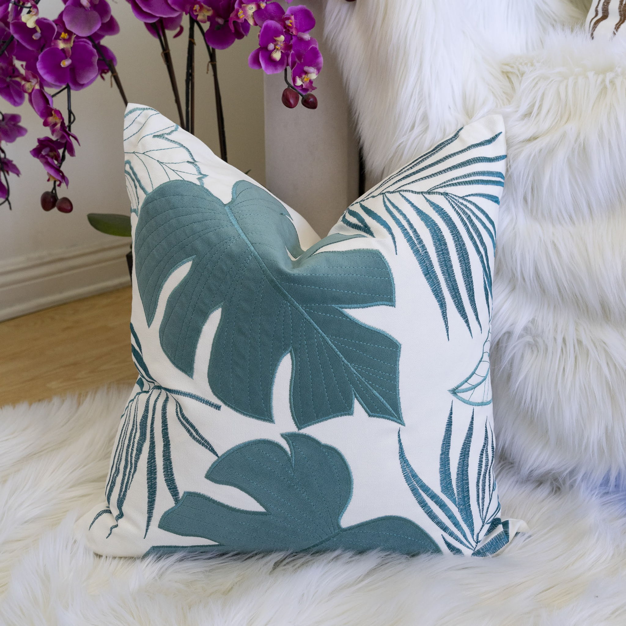 Autumn Vibes Leaf Accent Pillow