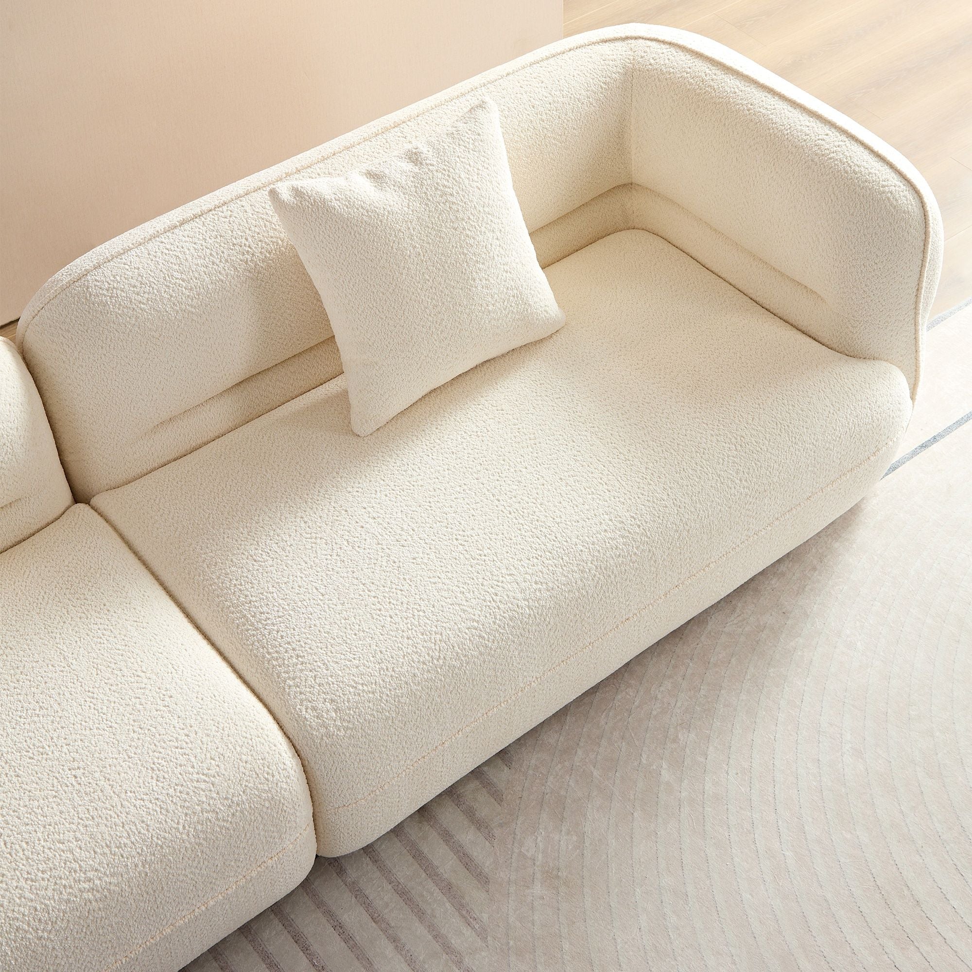 Sectional Sofa With Durable Fabric, Solid Wood Frame, And High Density Sponge Fill