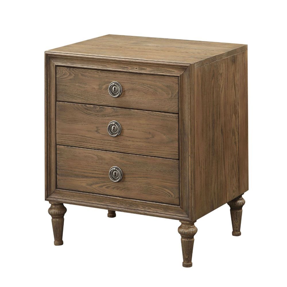 ACME Inverness - Nightstand - Reclaimed Oak - 28" | Meri Furniture