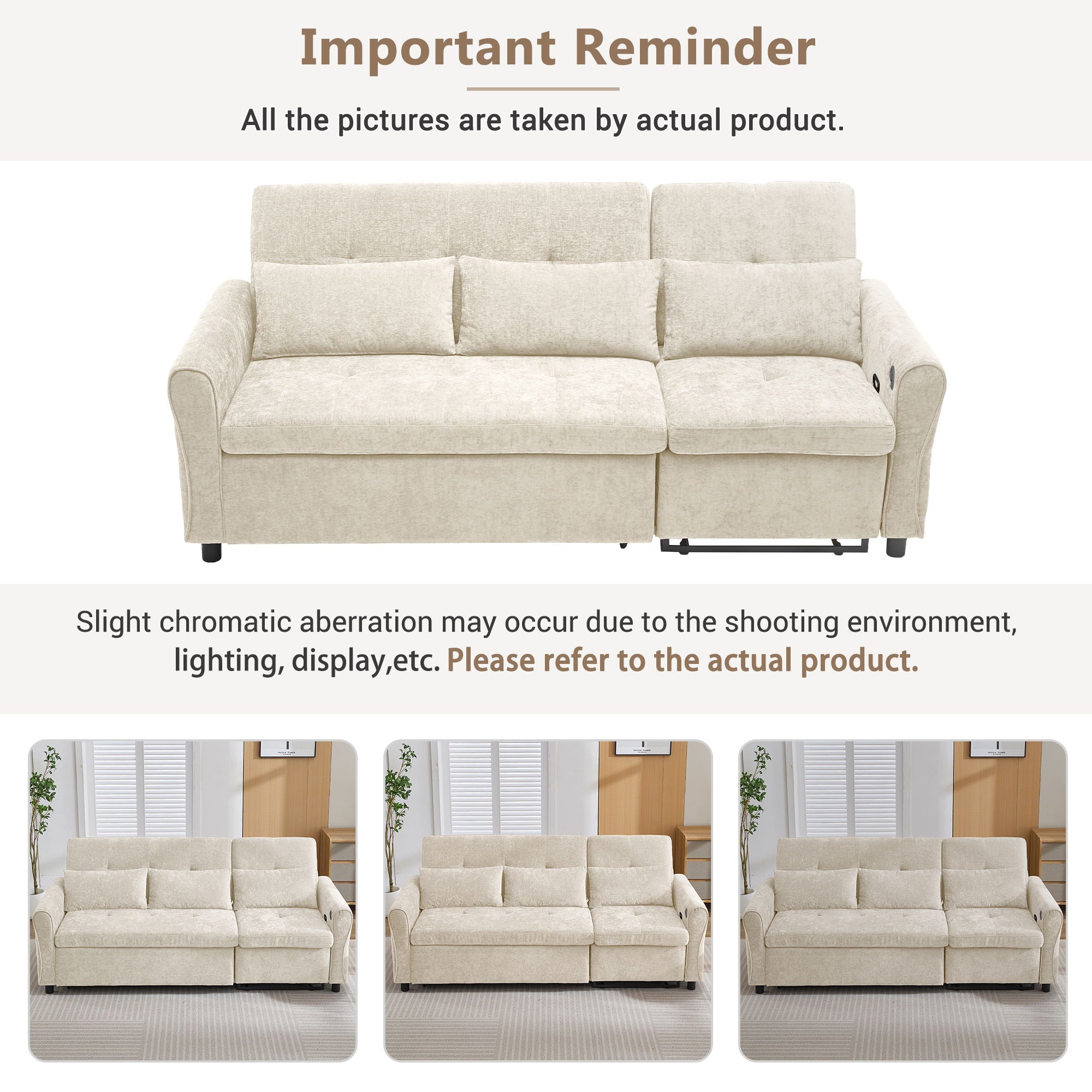 3 Seater Sofa Bed And Reversible Recliner