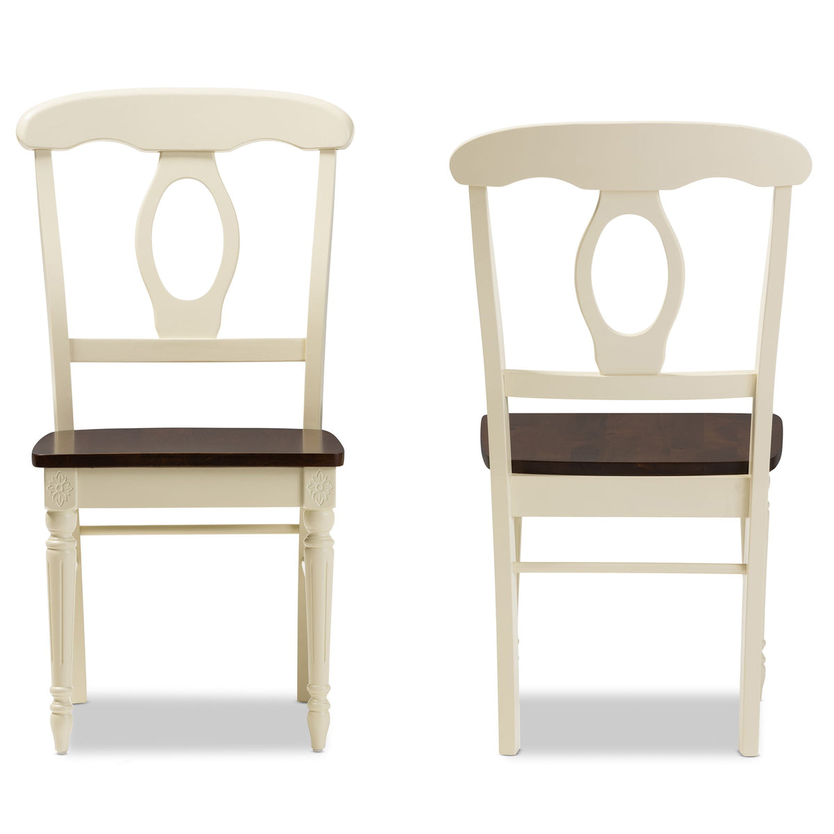 Napoleon French Country Cottage Buttermilk and "Cherry" Brown Finishing Wood Dining Chair