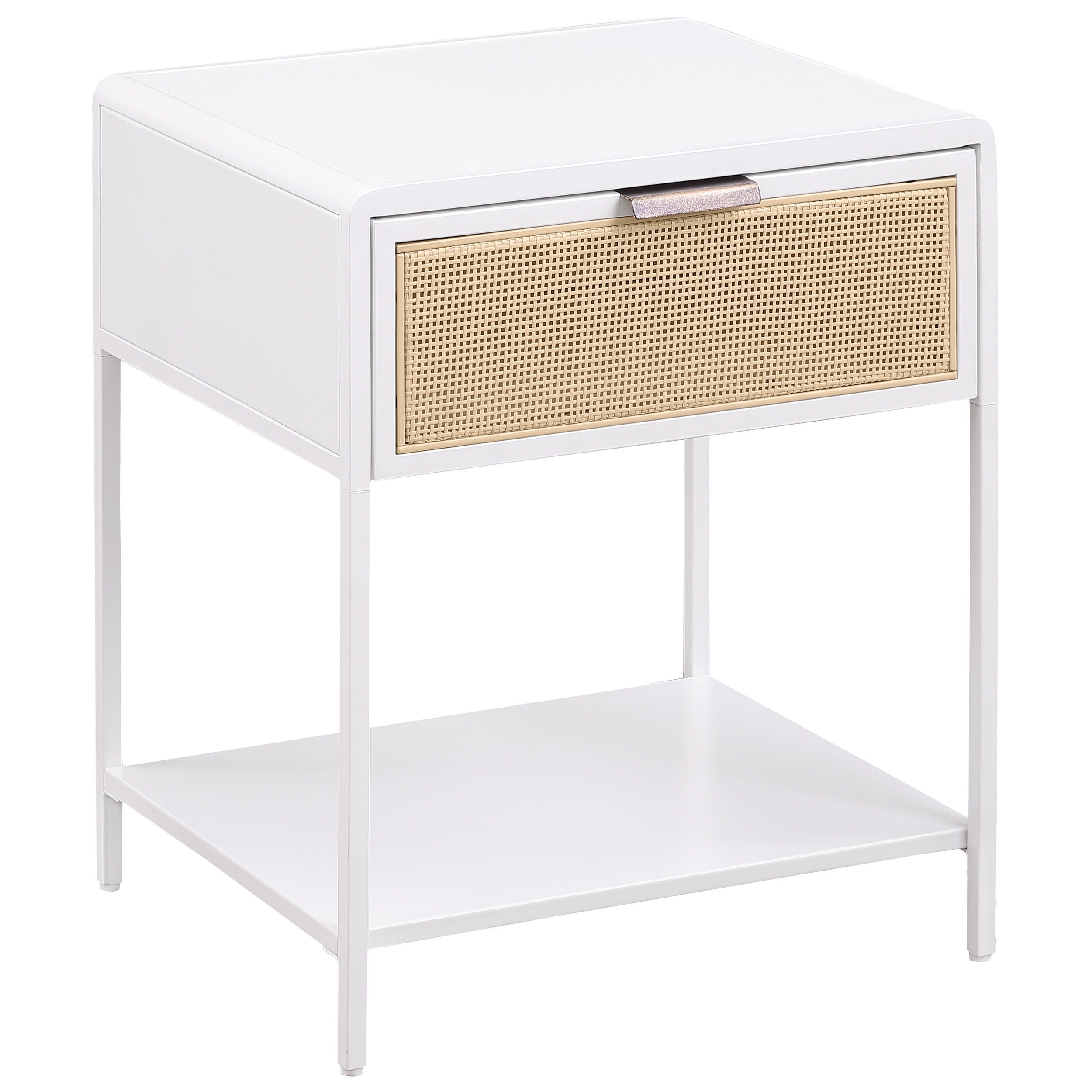 Coaster Fine Furniture Amherst - 1-Drawer Radio Weave Rattan Metal Side Table | Meri Furniture