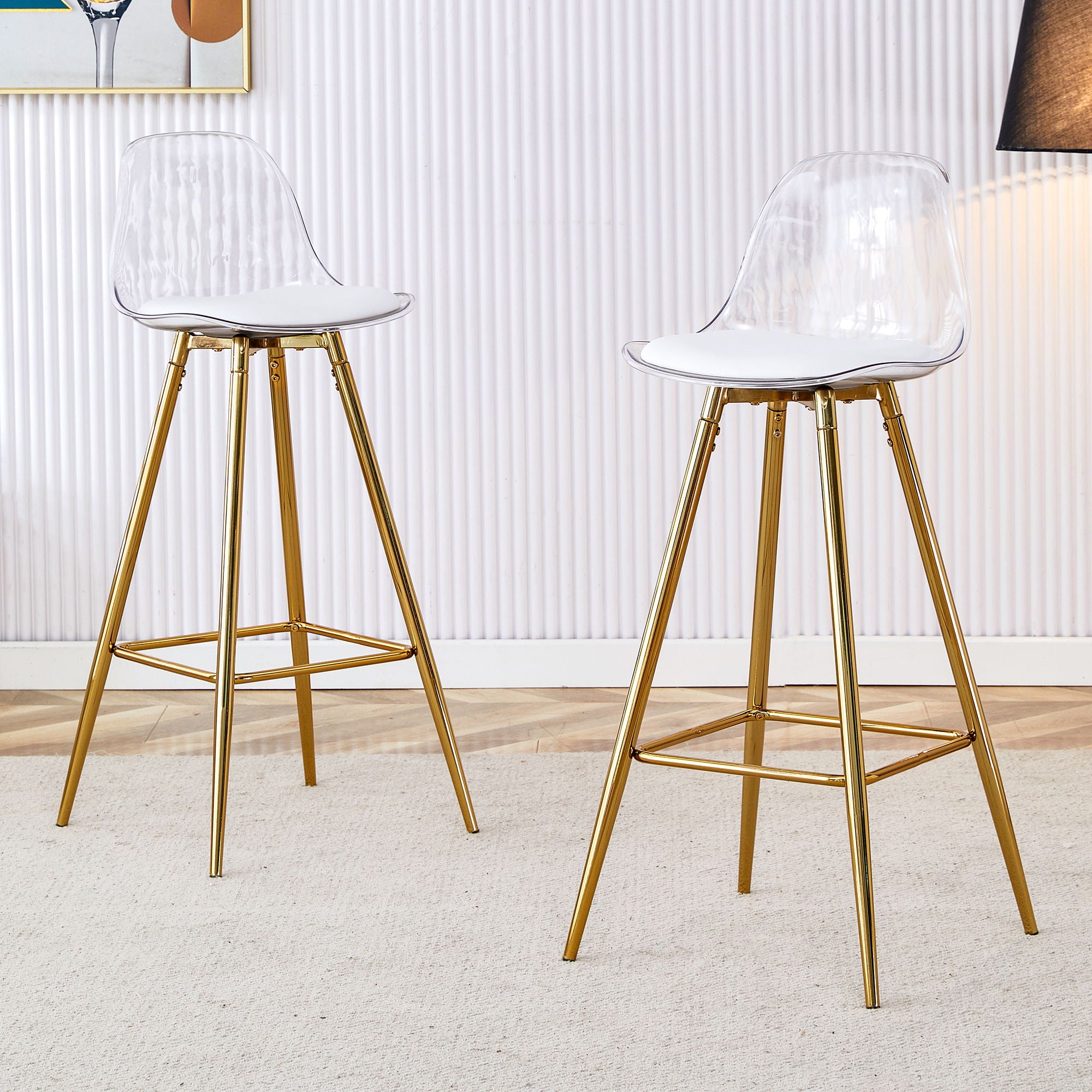 Stylish Upholstered Bar Chairs With Metal Leg
