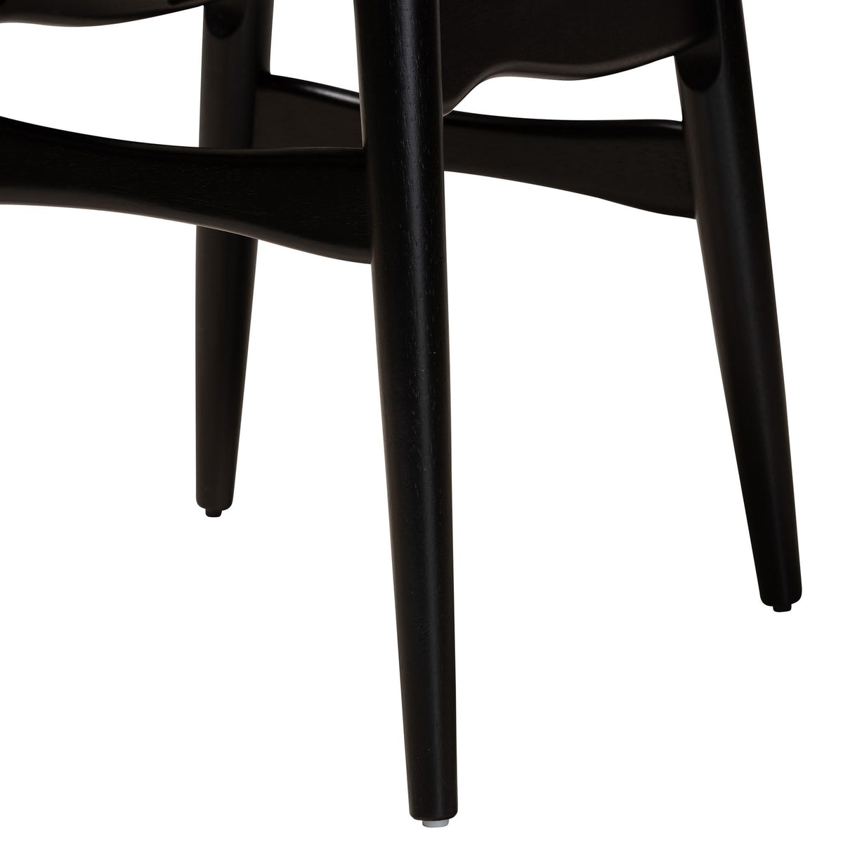 Tarana Mid-Century Modern Cream Fabric and Black Finished Wood 5-Piece Dining Set