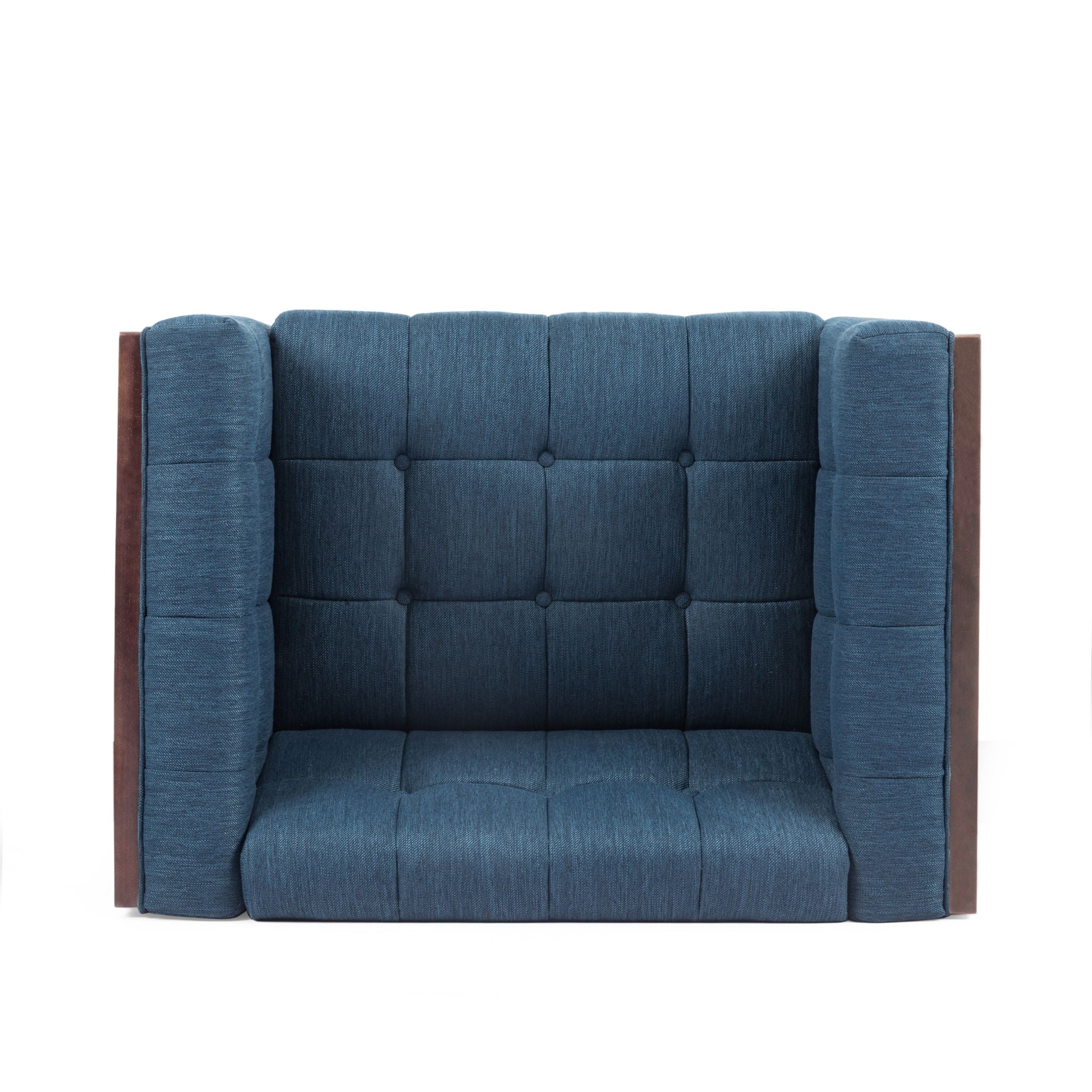 Contemporary Club Chair With Button Tufted Waffle Stitch
