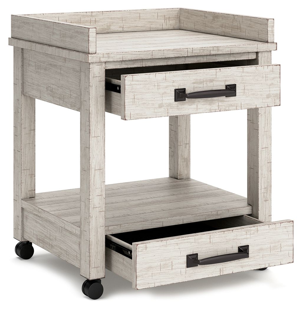 Ashley Furniture Carynhurst - Whitewash - Printer Stand | Meri Furniture