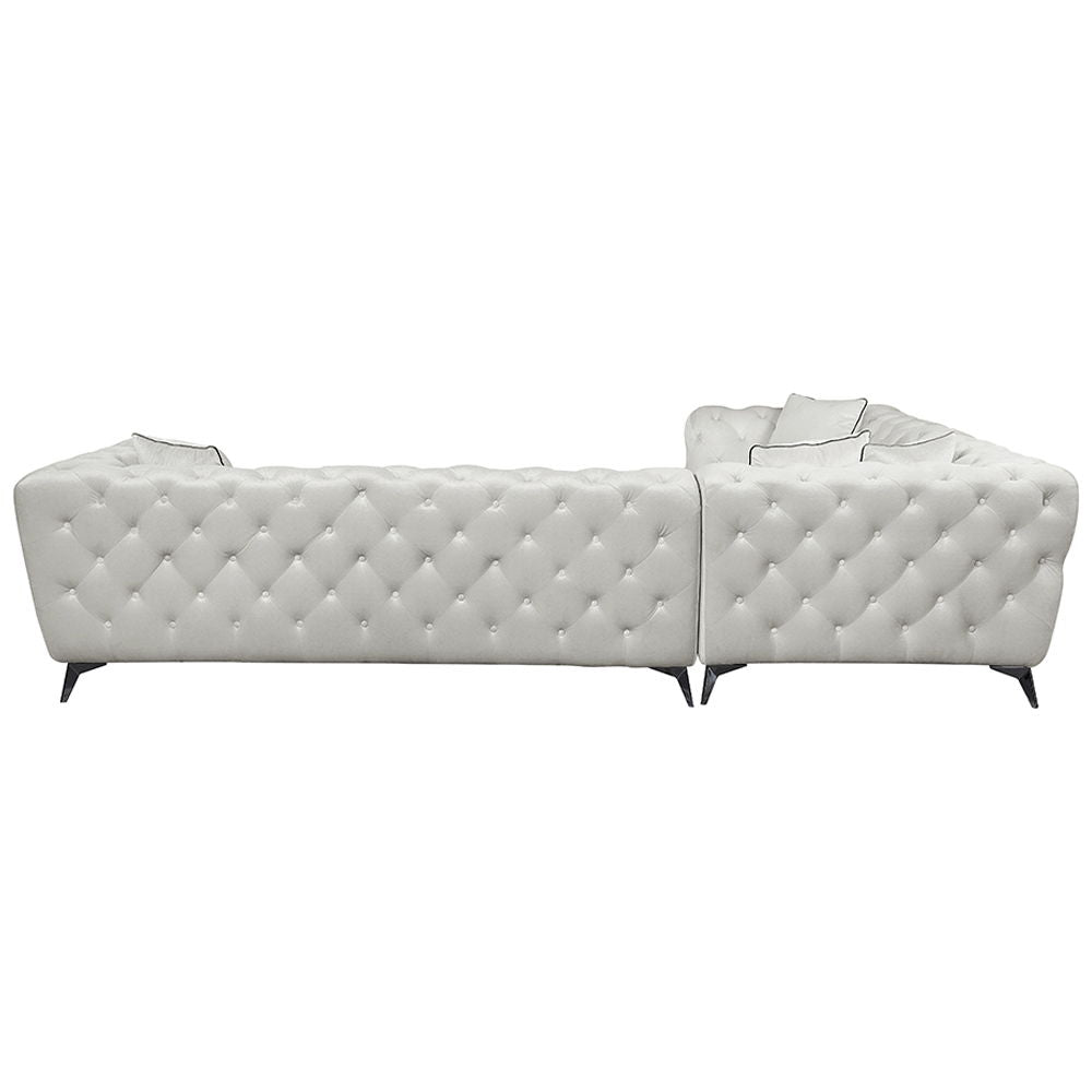 Atronia - Sectional Sofa With 4 Pillows - Beige Fabric