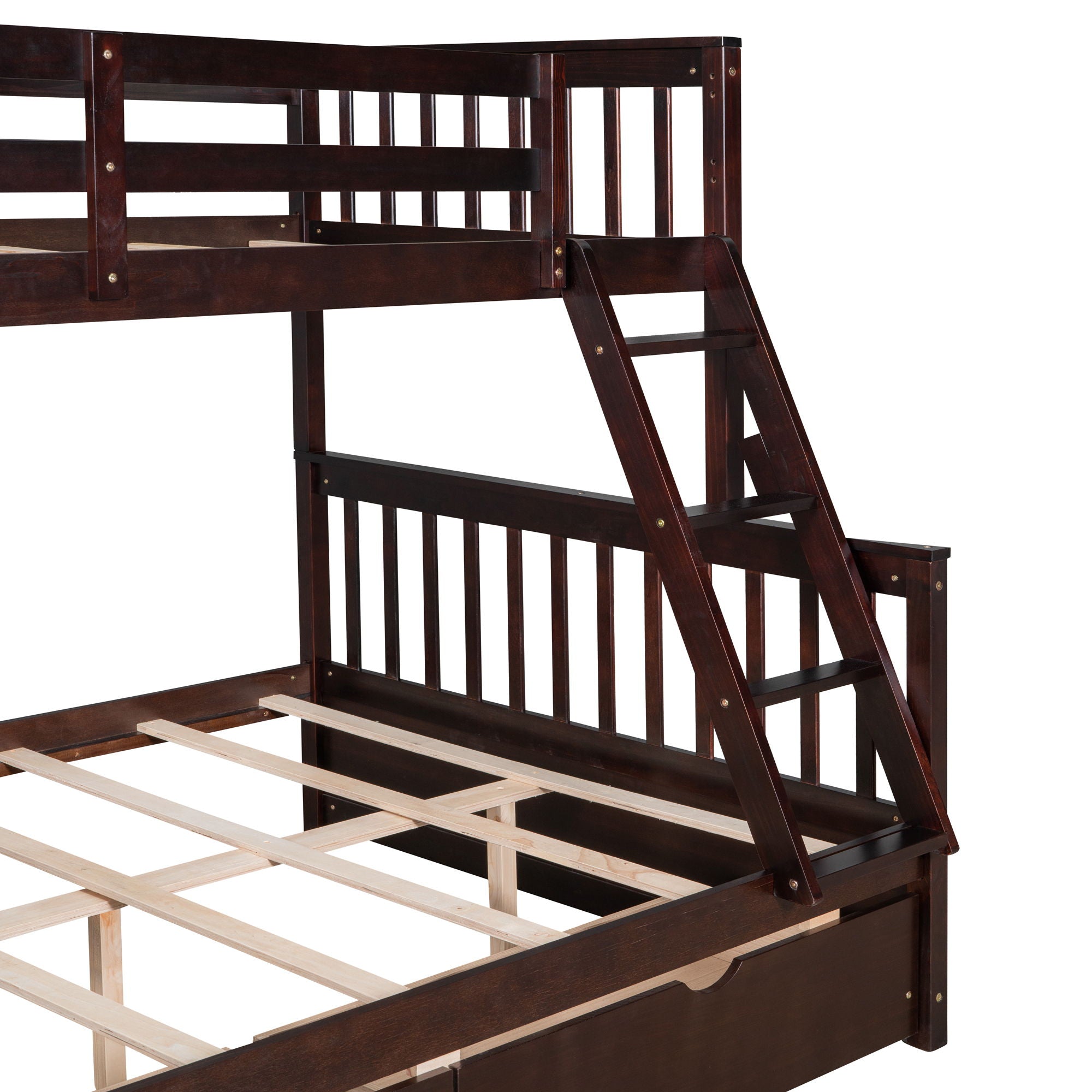 Bunk Bed With Ladders And 2 Storage Drawers