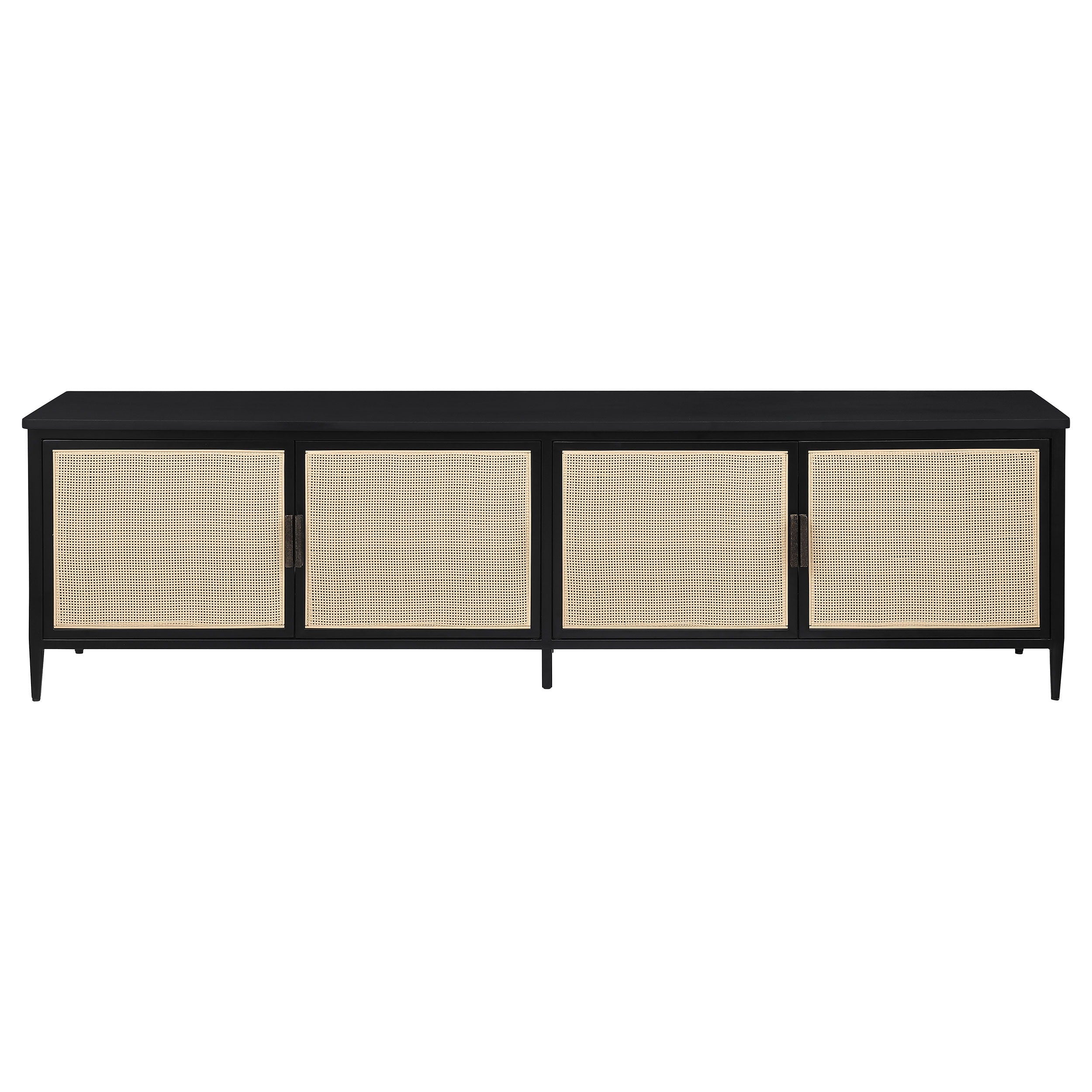 Coaster Fine Furniture Amherst - 4-Door 78" Metal TV Stand Media Console - Black | Meri Furniture