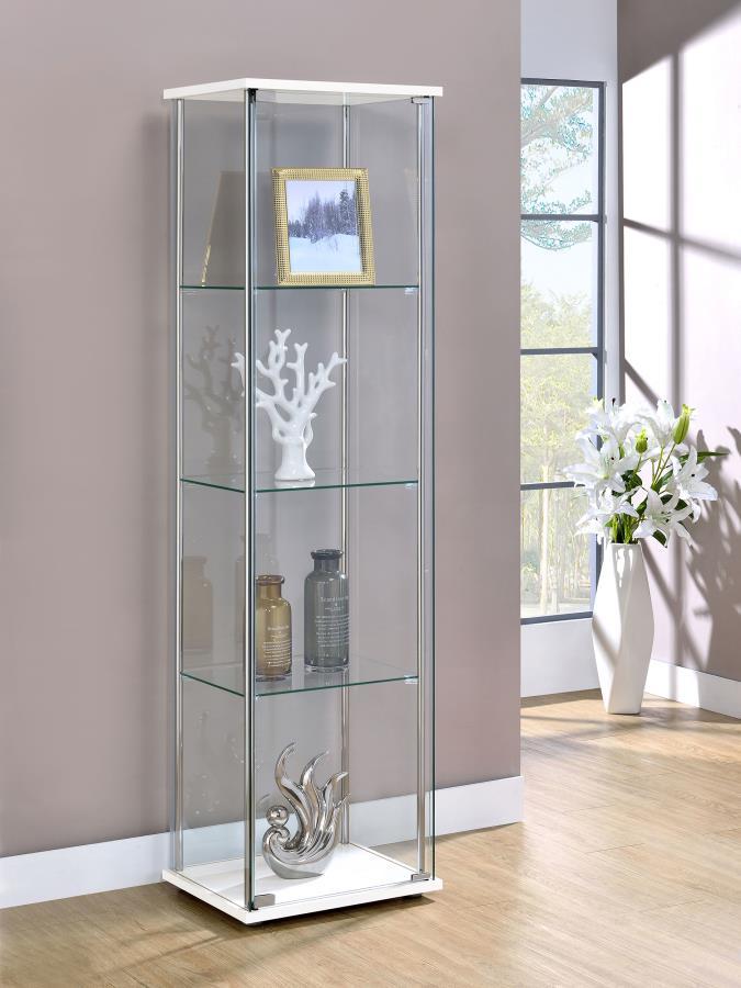 Coaster Fine Furniture Bellatrix - 4-Shelf Clear Glass Curio Cabinet | Meri Furniture