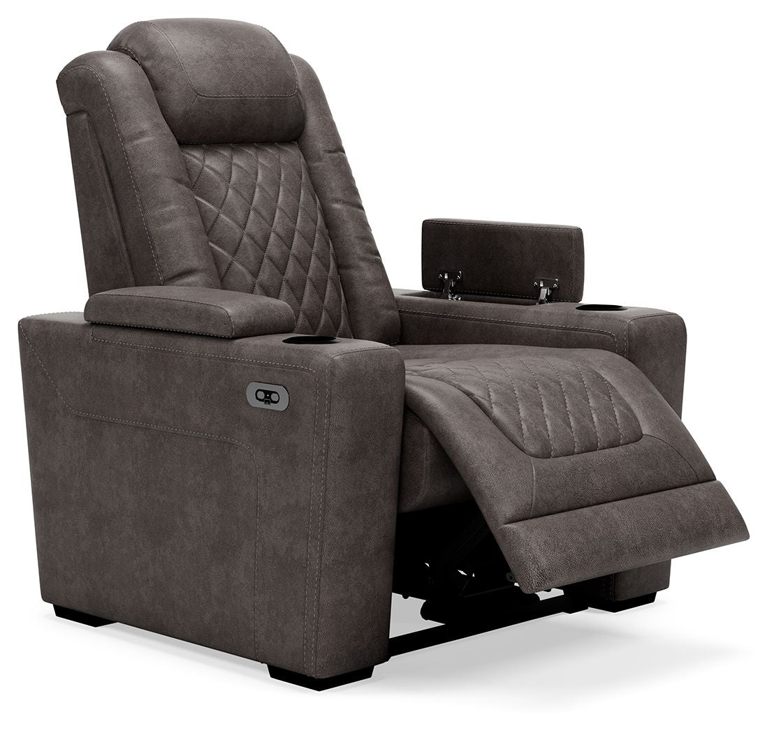Ashley Furniture Hyllmont - Gray - Pwr Recliner/Adj Headrest | Meri Furniture