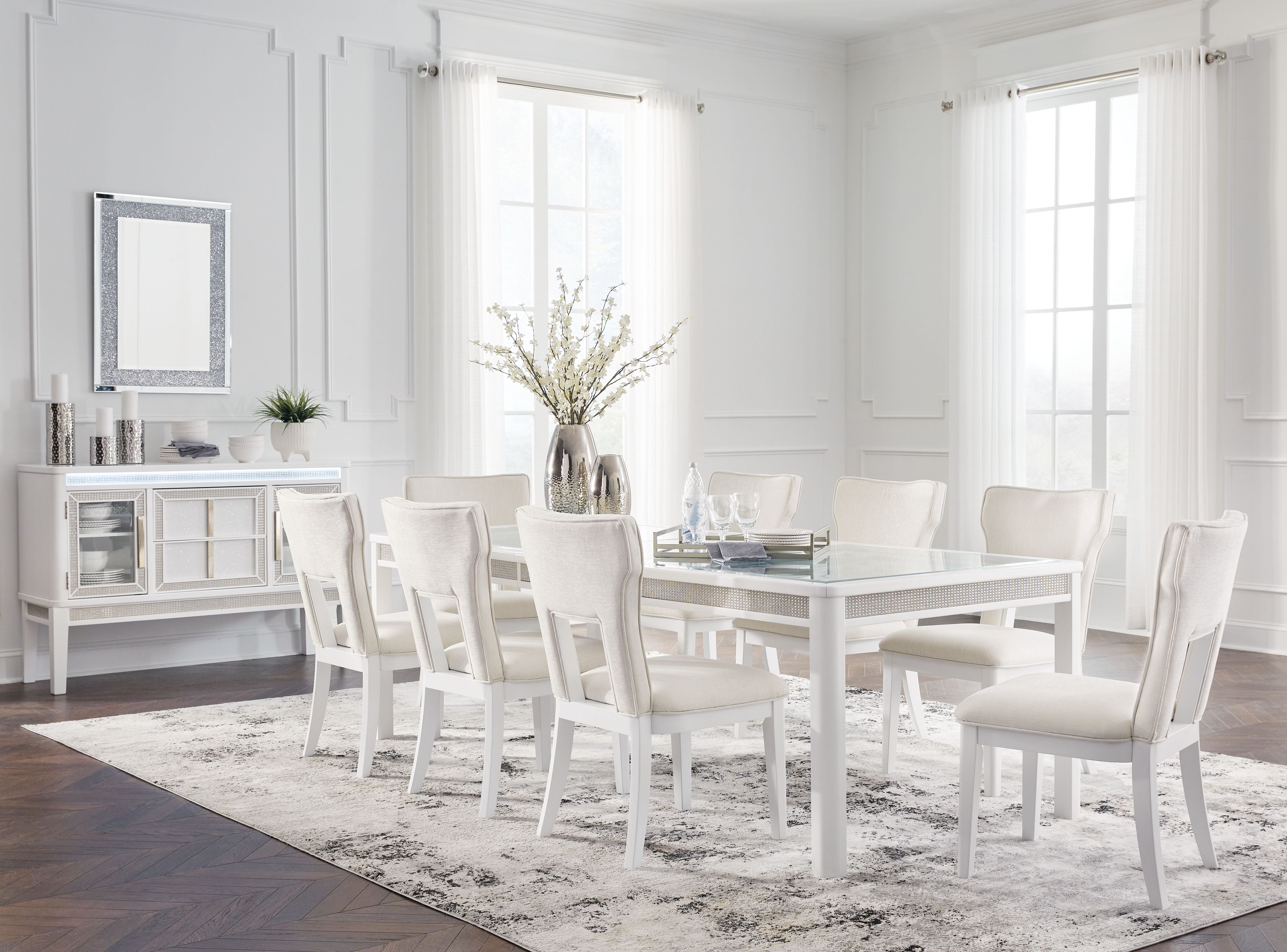 Signature Design by Ashley® Chalanna - Rectangular Dining Room Extension Table Set | Meri Furniture