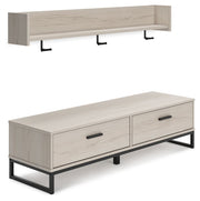 Signature Design by Ashley® Socalle - Natural - Bench With Coat Rack | Meri Furniture