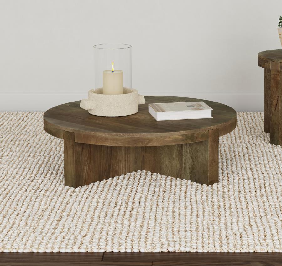 Coaster Fine Furniture Kinkaid - Round Solid Mango Wood Table | Meri Furniture